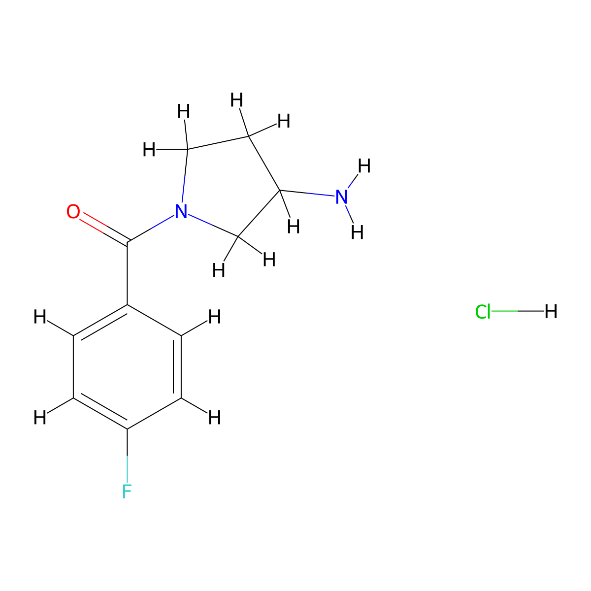 1-(4-Fluorobenzoyl)pyrrolidin-3-amine hydrochloride molecular structure, CAS 1461707-59-4