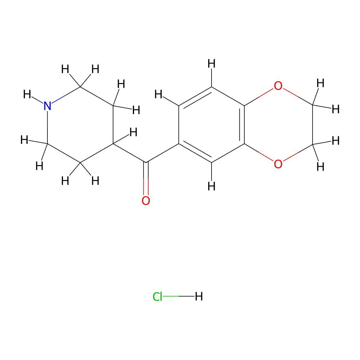 4-(2,3-Dihydro-1,4-benzodioxine-6-carbonyl)piperidine hydrochloride molecular structure, CAS 1461707-61-8