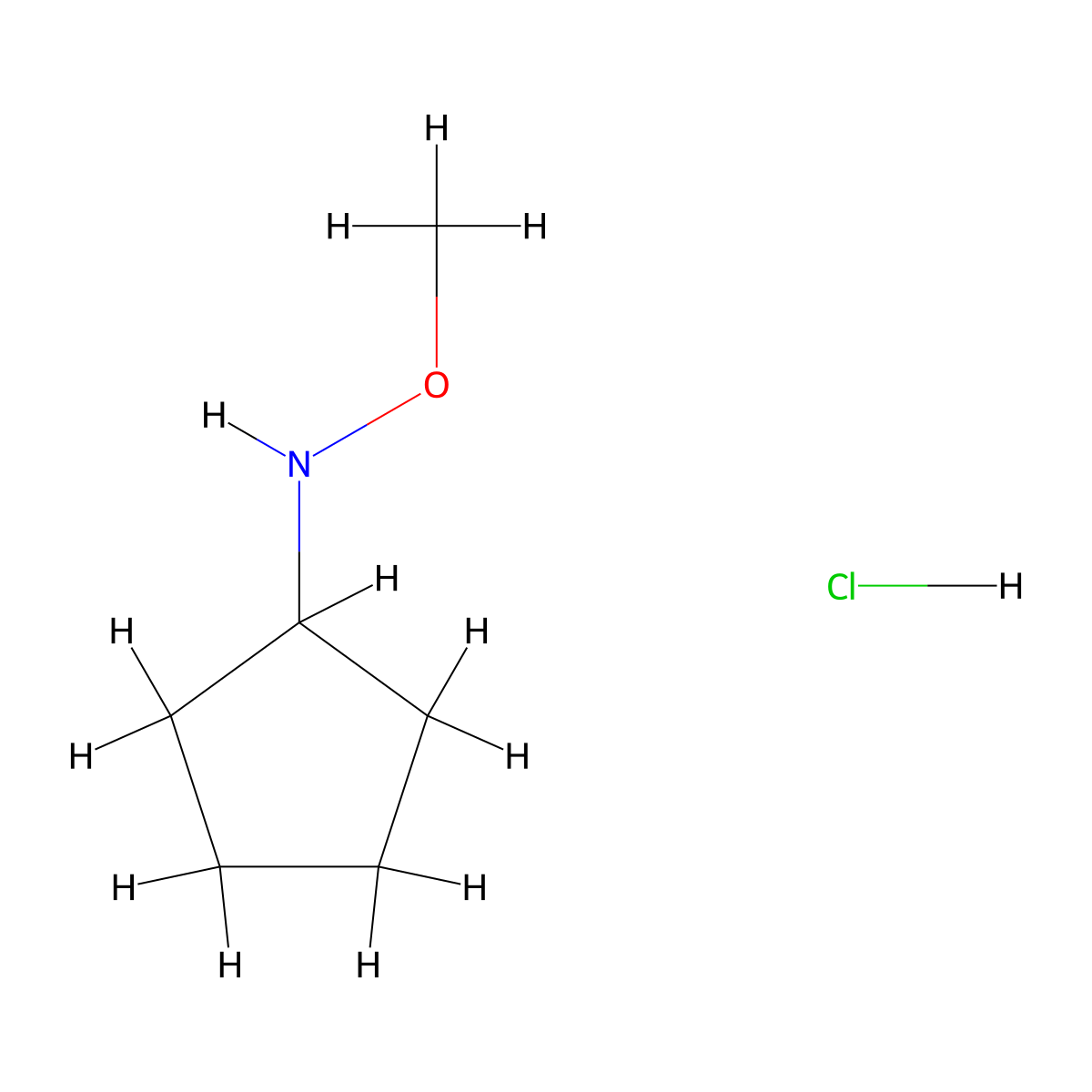 N-methoxycyclopentanamine hydrochloride molecular structure, CAS 1461707-63-0