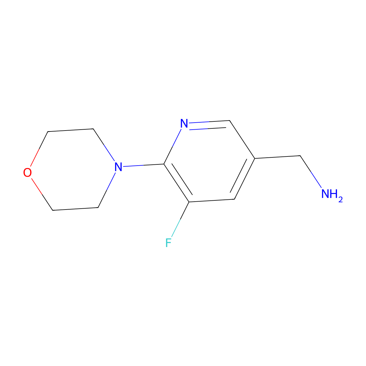 [5-Fluoro-6-(morpholin-4-yl)pyridin-3-yl]methanamine molecular structure, CAS 1461707-66-3