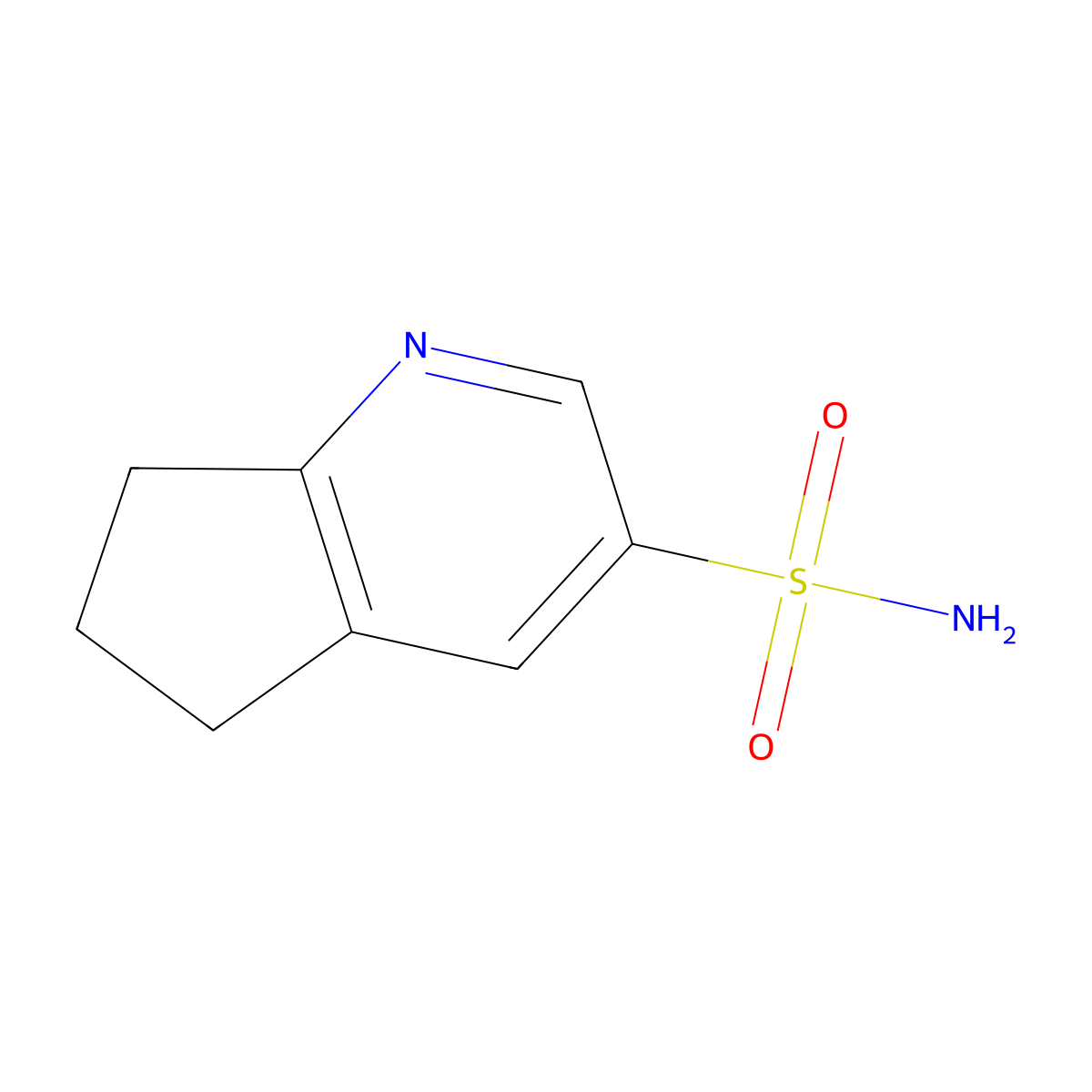 5H,6H,7H-cyclopenta[b]pyridine-3-sulfonamide molecular structure, CAS 1461707-70-9