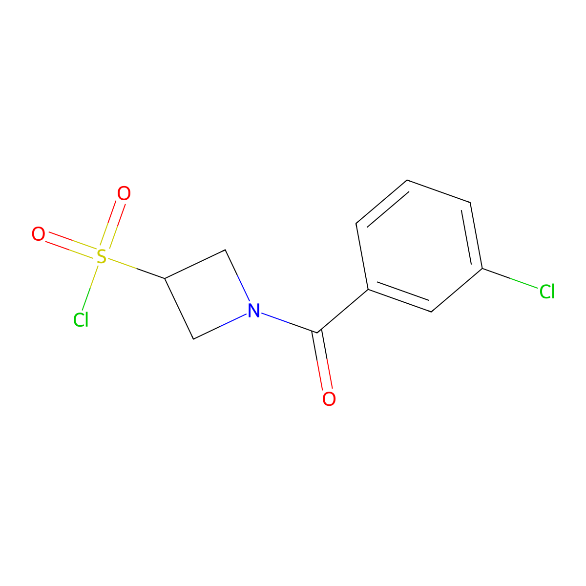 1-(3-Chlorobenzoyl)azetidine-3-sulfonyl chloride molecular structure, CAS 1461707-72-1