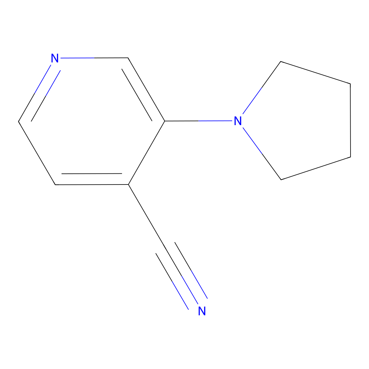 3-(Pyrrolidin-1-yl)pyridine-4-carbonitrile molecular structure, CAS 1461707-74-3
