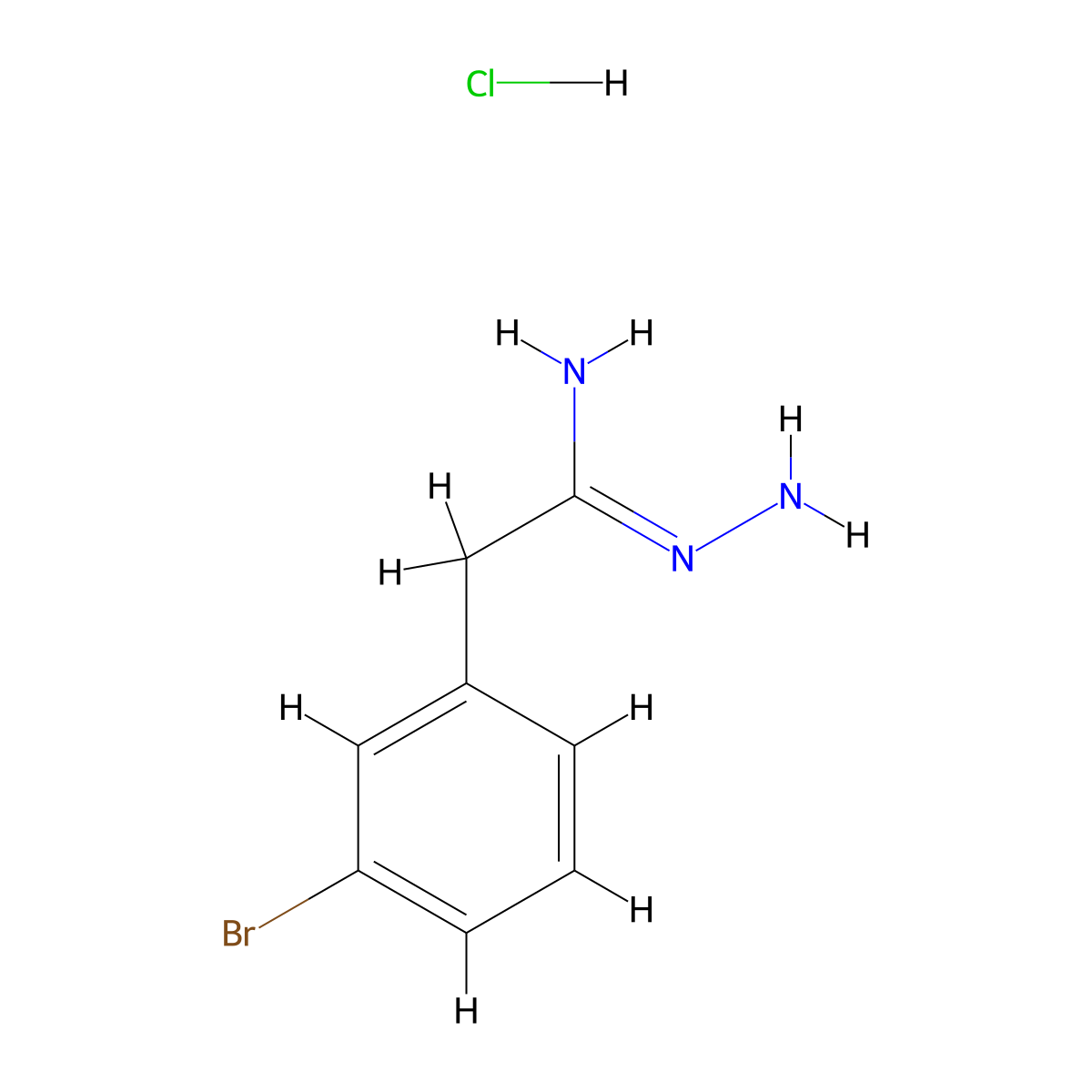 N-amino-2-(3-bromophenyl)ethanimidamide hydrochloride molecular structure, CAS 1461707-75-4