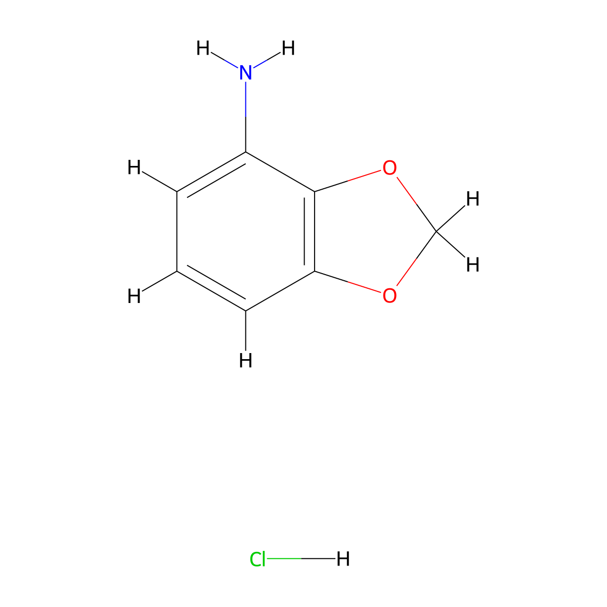 1,3-Dioxaindan-4-amine hydrochloride molecular structure, CAS 1461707-76-5