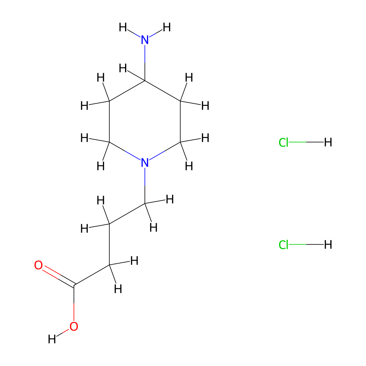 4-(4-Aminopiperidin-1-yl)butanoic acid dihydrochloride molecular structure, CAS 1461707-77-6