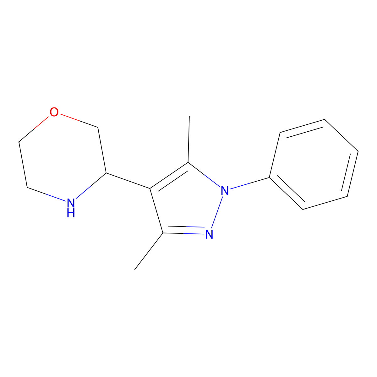3-(3,5-Dimethyl-1-phenyl-1H-pyrazol-4-yl)morpholine molecular structure, CAS 1461707-79-8