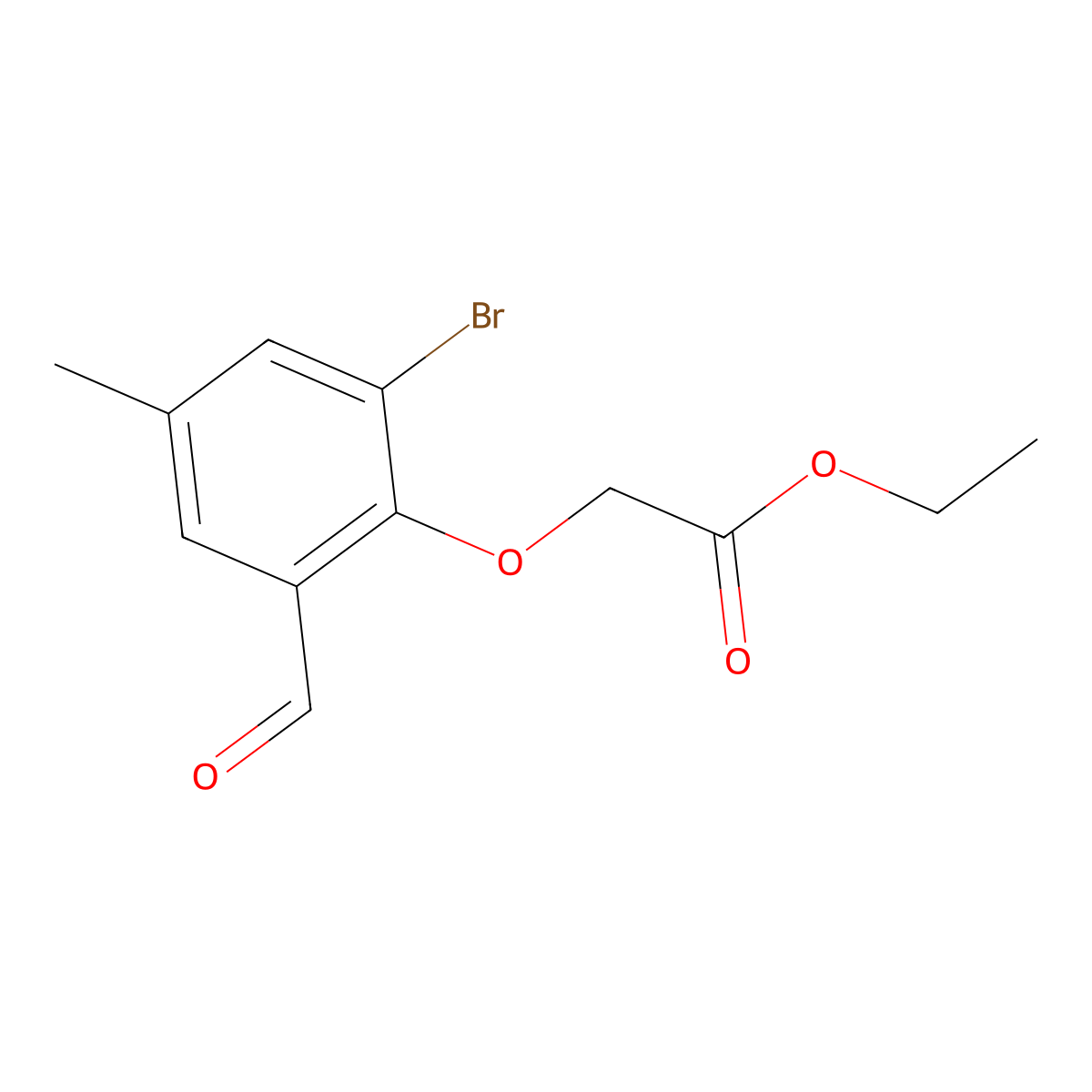 Ethyl 2-(2-bromo-6-formyl-4-methylphenoxy)acetate molecular structure, CAS 1461707-80-1