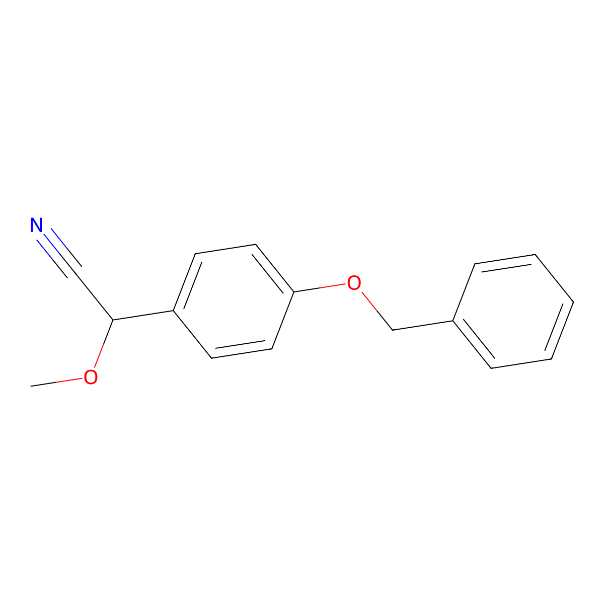 2-[4-(Benzyloxy)phenyl]-2-methoxyacetonitrile molecular structure, CAS 1461707-82-3