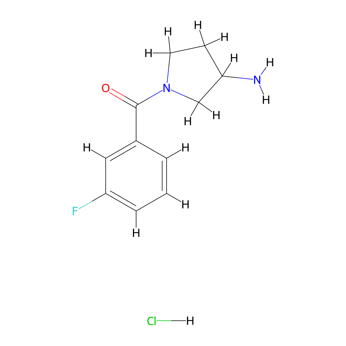 1-(3-Fluorobenzoyl)pyrrolidin-3-amine hydrochloride molecular structure, CAS 1461707-83-4