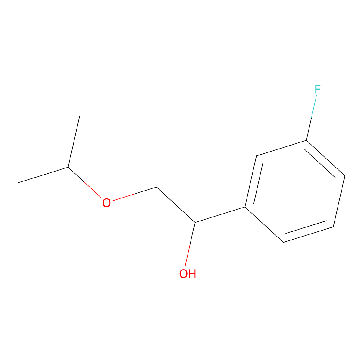 1-(3-Fluorophenyl)-2-(propan-2-yloxy)ethan-1-ol molecular structure, CAS 1461707-88-9