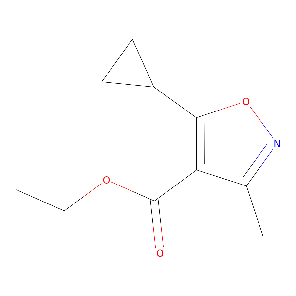 Ethyl 5-cyclopropyl-3-methyl-1,2-oxazole-4-carboxylate molecular structure, CAS 1461707-89-0