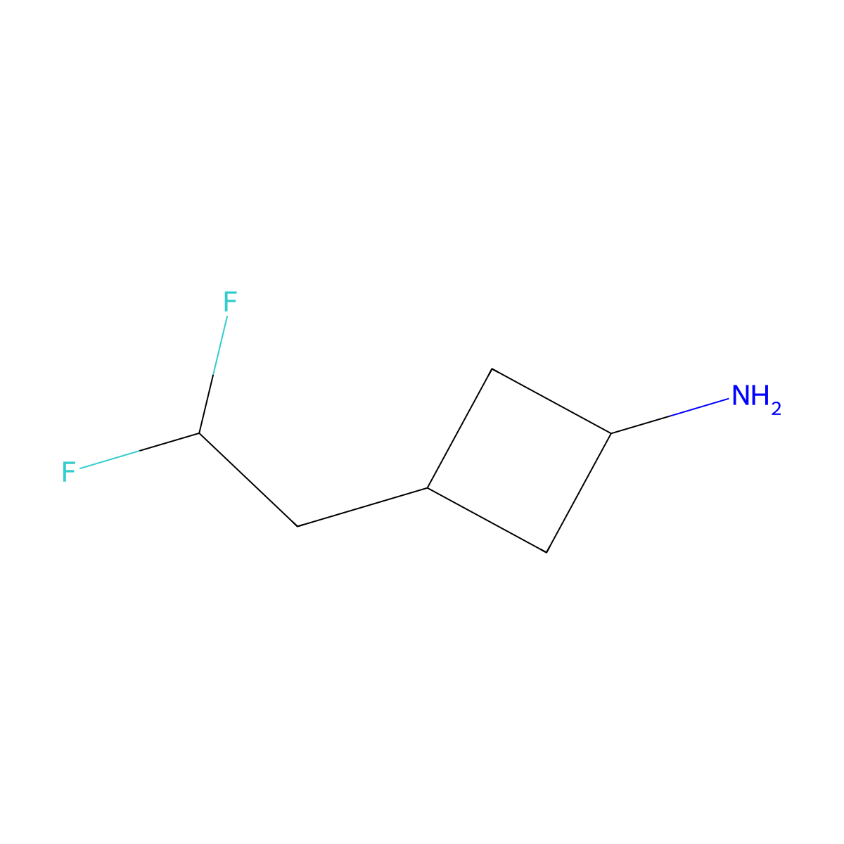 3-(2,2-Difluoroethyl)cyclobutan-1-amine molecular structure, CAS 1461707-93-6