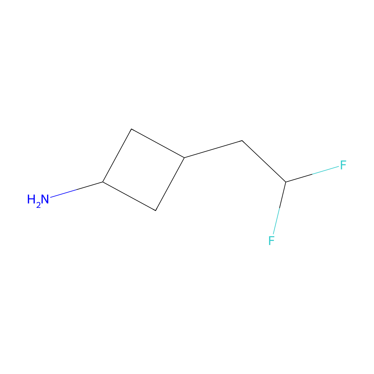 3-(2,2-Difluoroethyl)cyclobutan-1-amine molecular structure, CAS 1461707-93-6