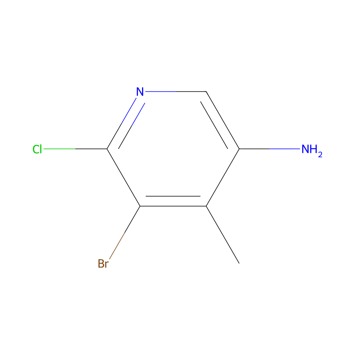 5-Bromo-6-chloro-4-methylpyridin-3-amine molecular structure, CAS 1461707-96-9