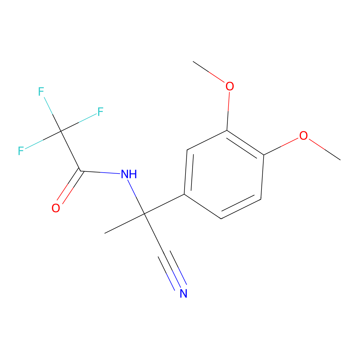 N-[1-cyano-1-(3,4-dimethoxyphenyl)ethyl]-2,2,2-trifluoroacetamide molecular structure, CAS 1461707-99-2