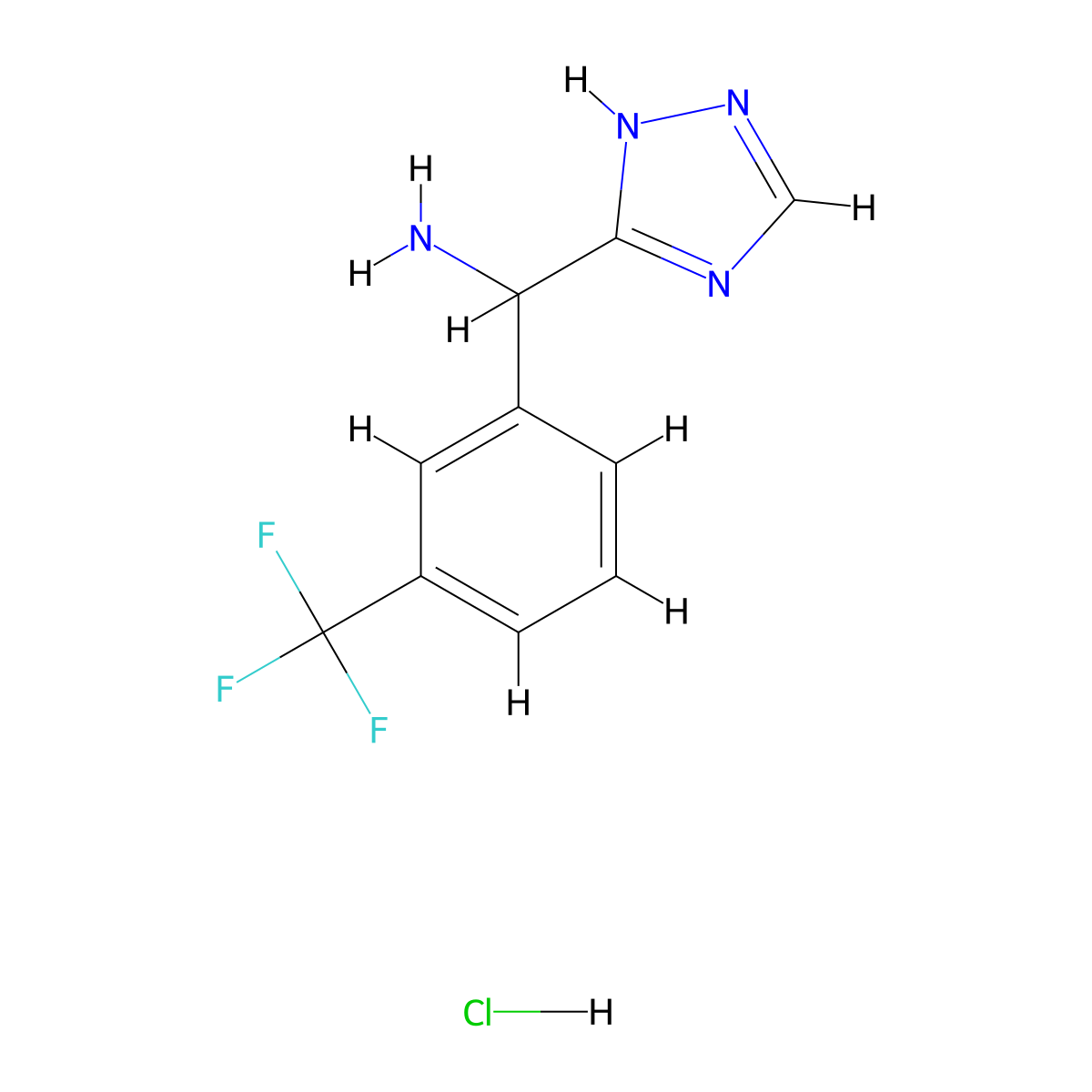 4H-1,2,4-triazol-3-yl[3-(trifluoromethyl)phenyl]methanamine hydrochloride molecular structure, CAS 1461708-08-6