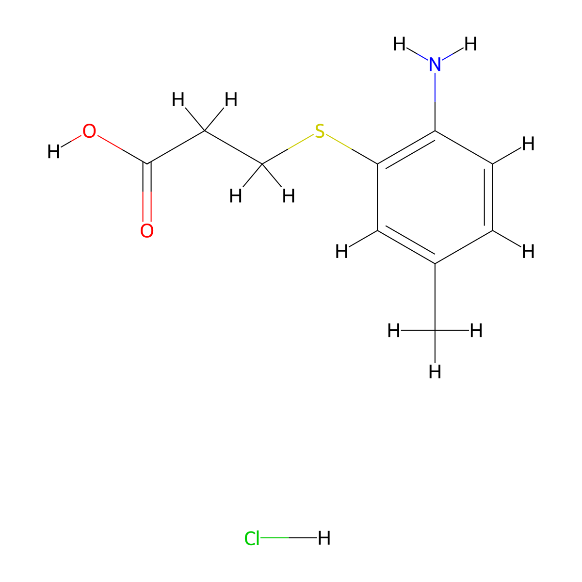 3-[(2-Amino-5-methylphenyl)sulfanyl]propanoic acid hydrochloride molecular structure, CAS 1461708-09-7