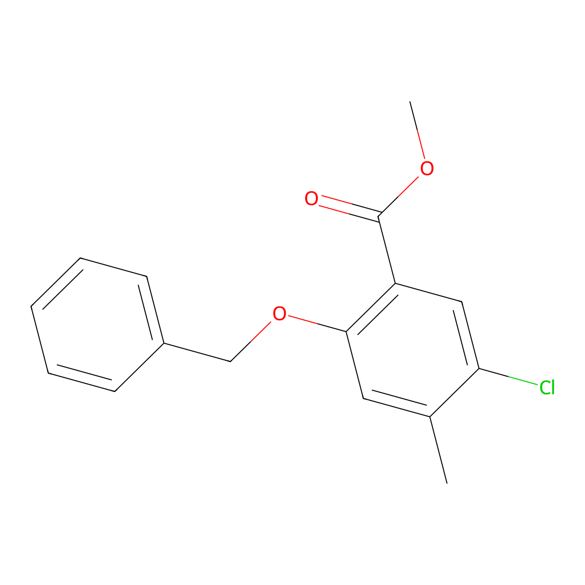 Methyl 2-(benzyloxy)-5-chloro-4-methylbenzoate molecular structure, CAS 1461708-15-5