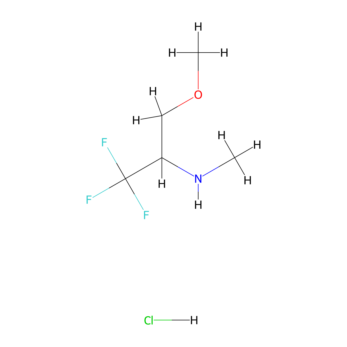 Methyl(1,1,1-trifluoro-3-methoxypropan-2-yl)amine hydrochloride molecular structure, CAS 1461708-16-6