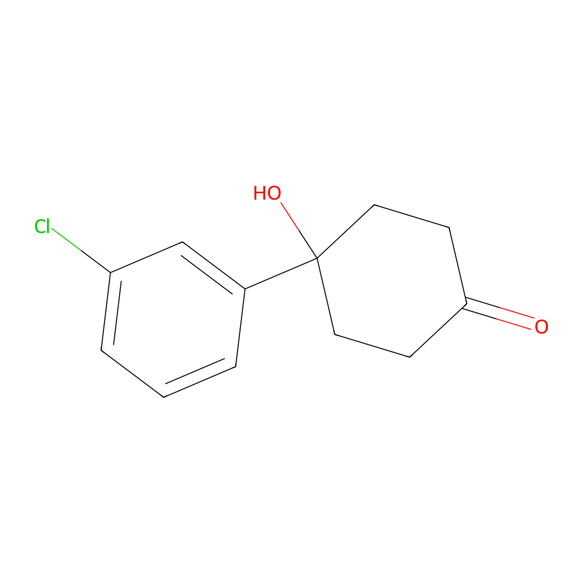 4-(3-Chlorophenyl)-4-hydroxycyclohexan-1-one molecular structure, CAS 1461708-22-4