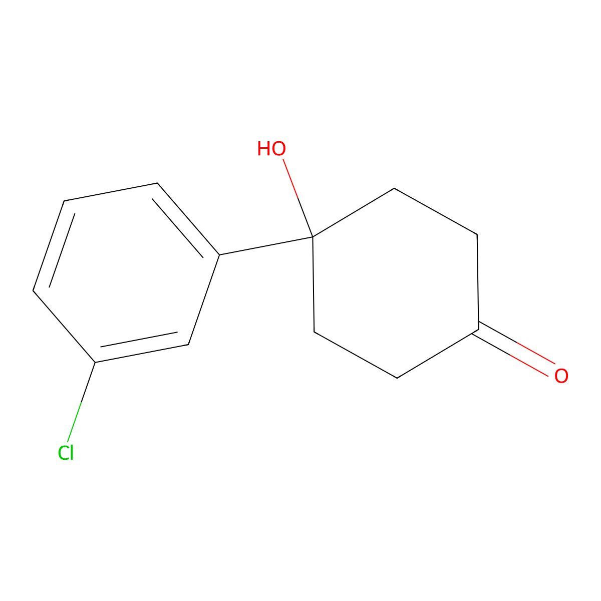4-(3-Chlorophenyl)-4-hydroxycyclohexan-1-one molecular structure, CAS 1461708-22-4