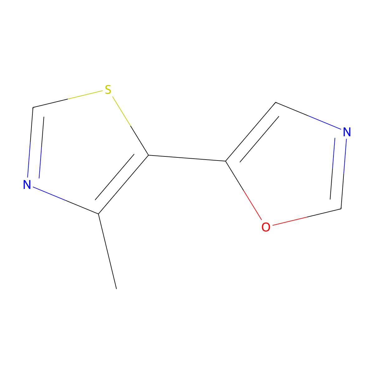 5-(4-Methyl-1,3-thiazol-5-yl)-1,3-oxazole molecular structure, CAS 1461708-29-1