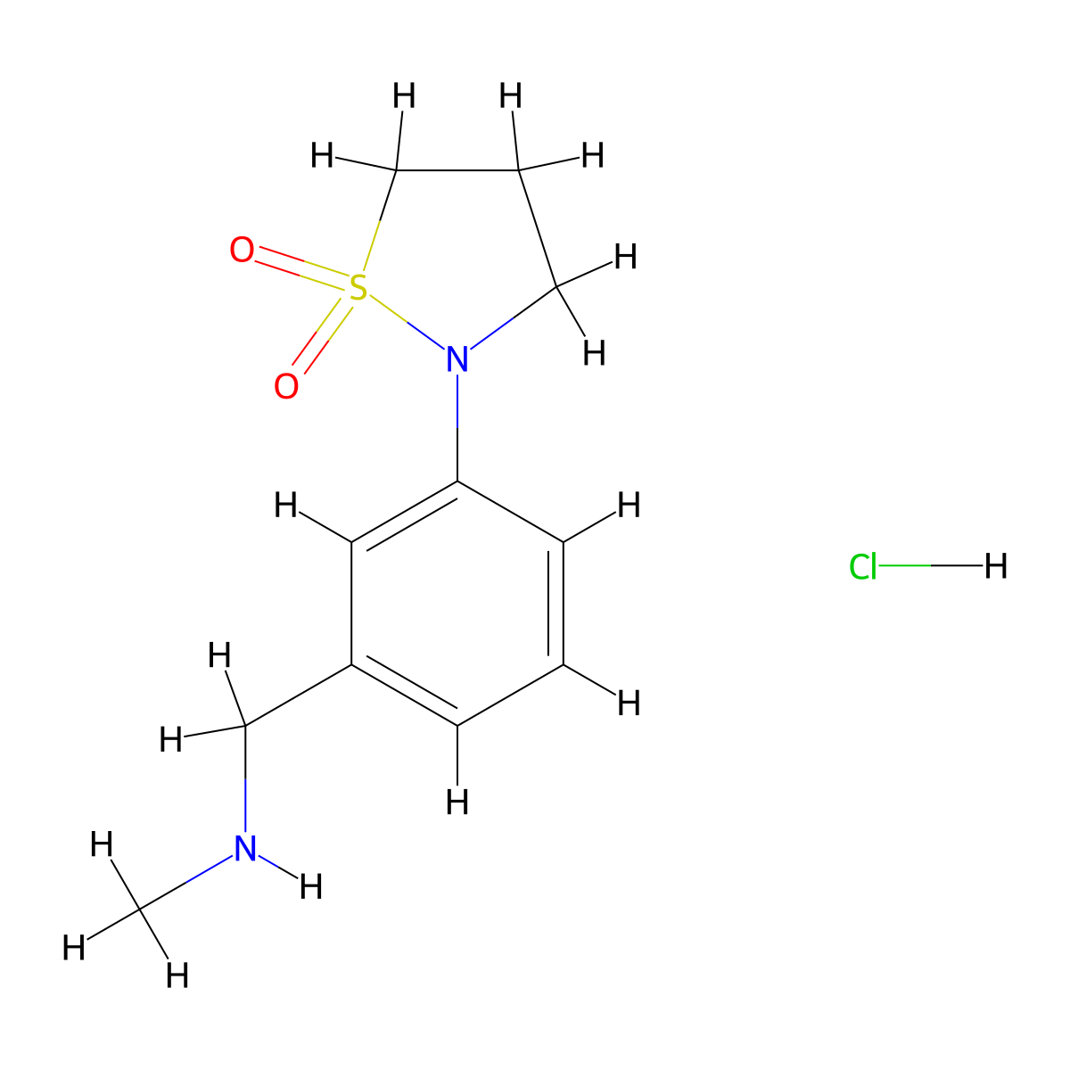 2-{3-[(Methylamino)methyl]phenyl}-1lambda6,2-thiazolidine-1,1-dione hydrochloride molecular structure, CAS 1461708-37-1