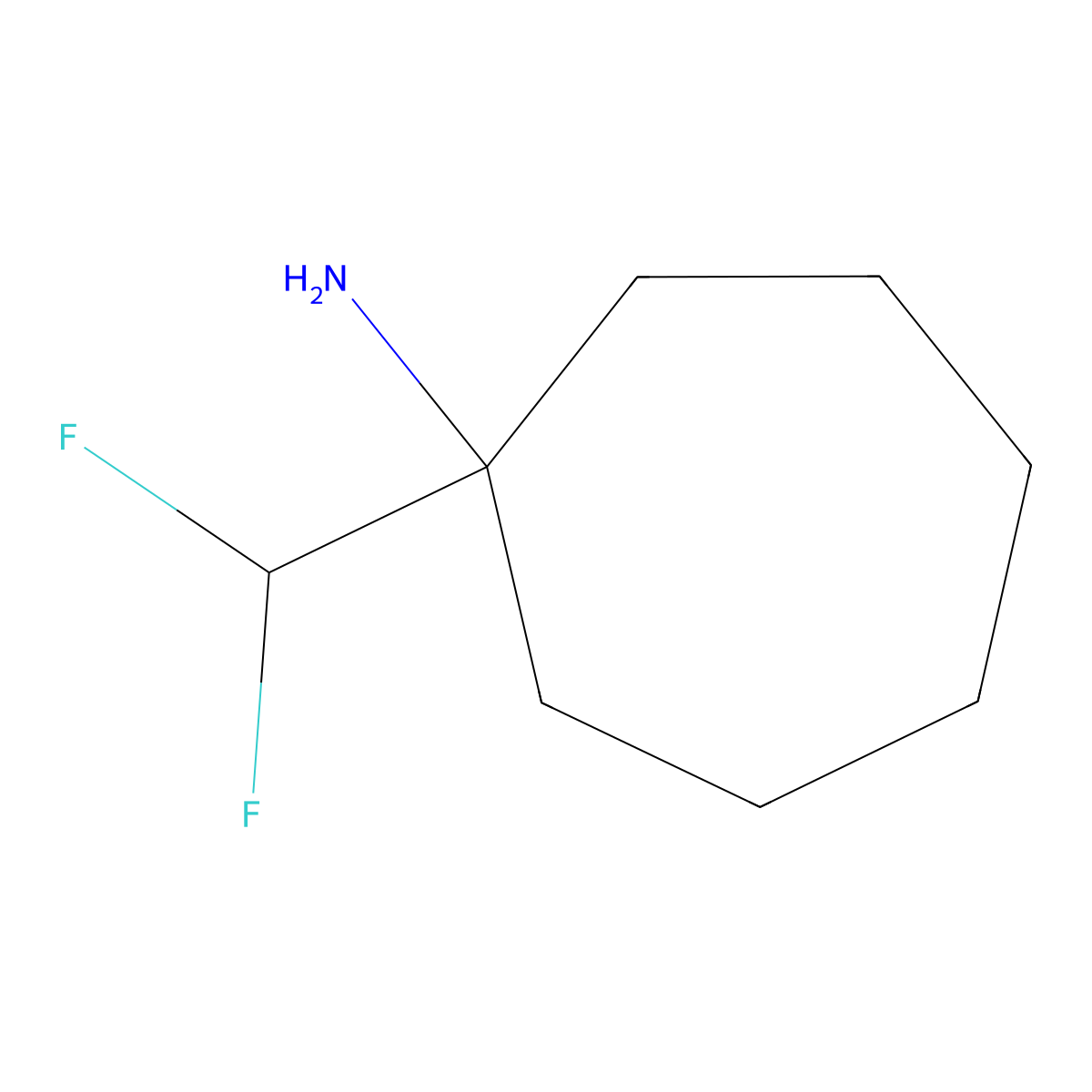 1-(Difluoromethyl)cycloheptan-1-amine molecular structure, CAS 1461708-39-3