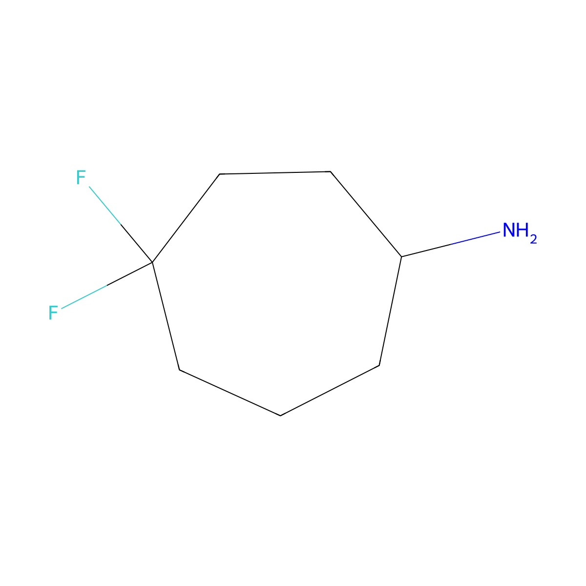 4,4-Difluorocycloheptan-1-amine molecular structure, CAS 1461708-43-9