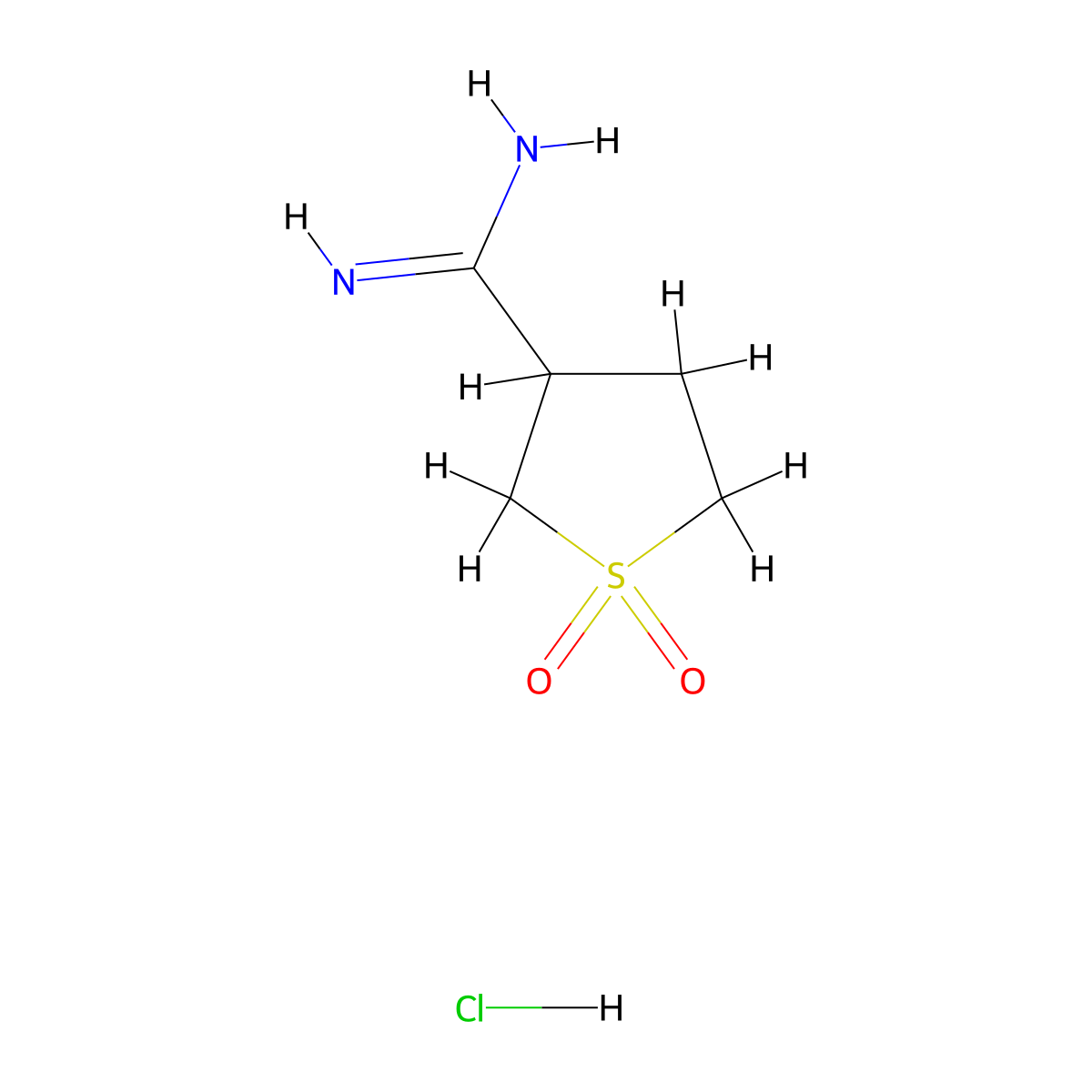 1,1-Dioxo-1lambda6-thiolane-3-carboximidamide hydrochloride molecular structure, CAS 1461708-44-0