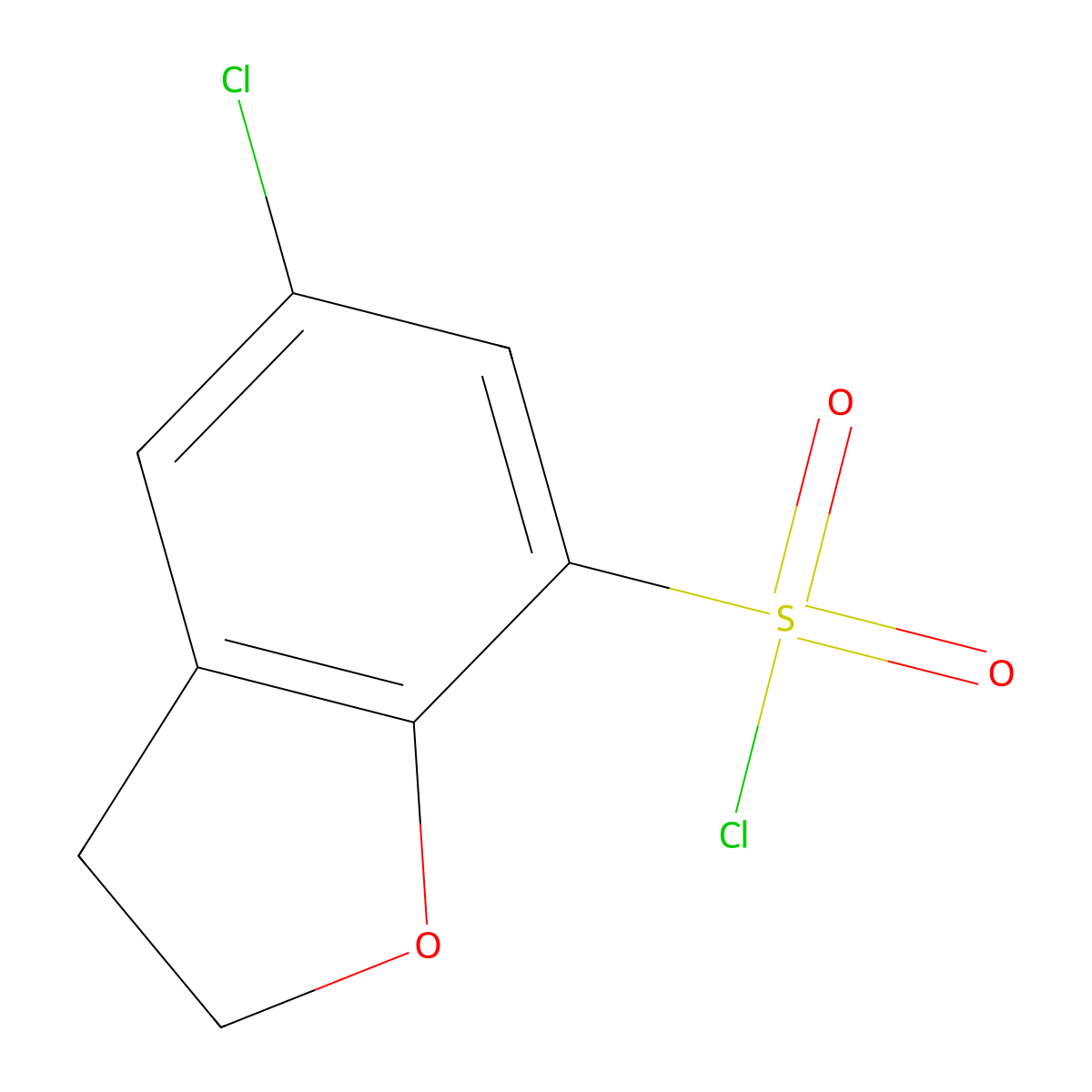 5-Chloro-2,3-dihydro-1-benzofuran-7-sulfonyl chloride molecular structure, CAS 1461708-46-2
