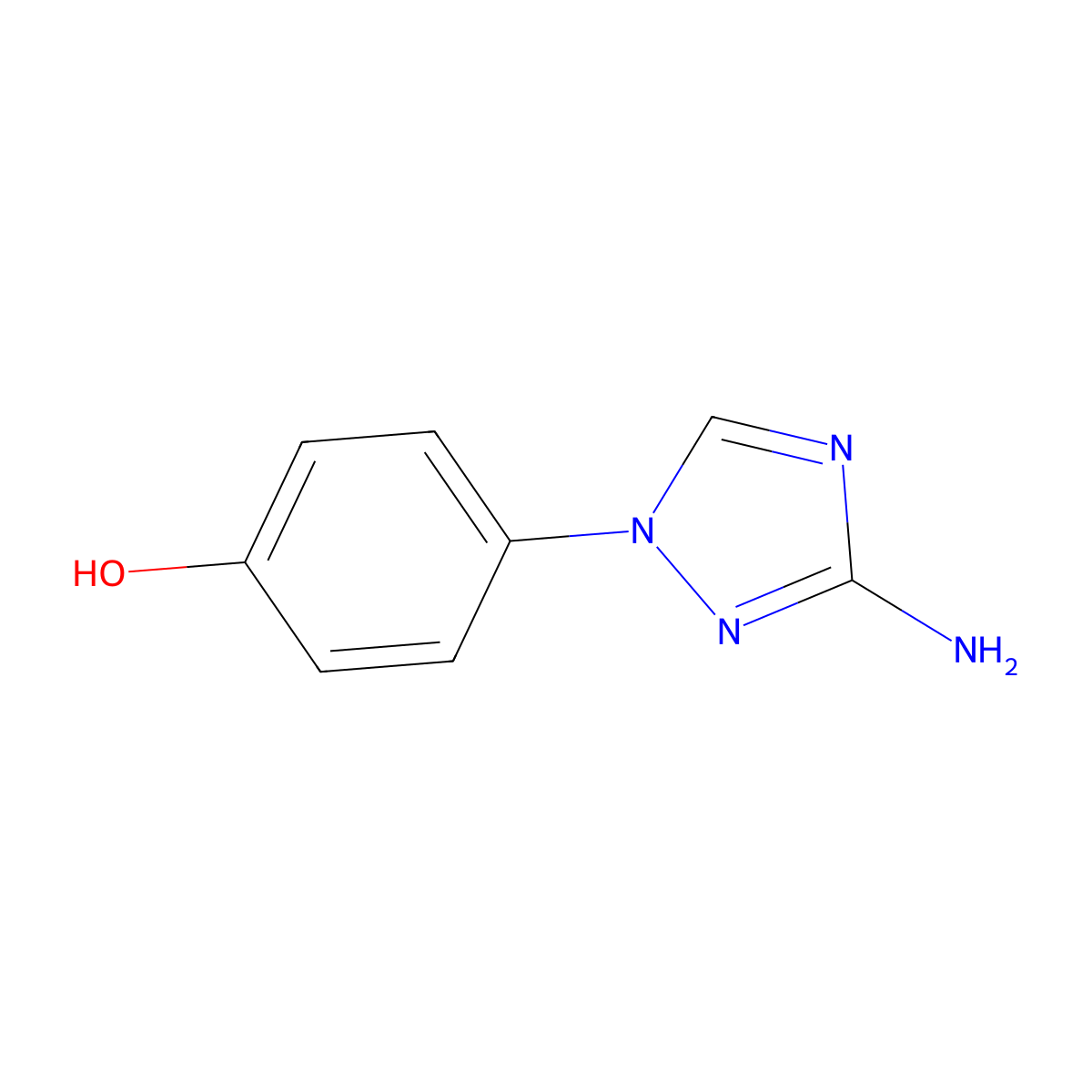 4-(3-amino-1H-1,2,4-triazol-1-yl)phenol molecular structure, CAS 1461708-48-4