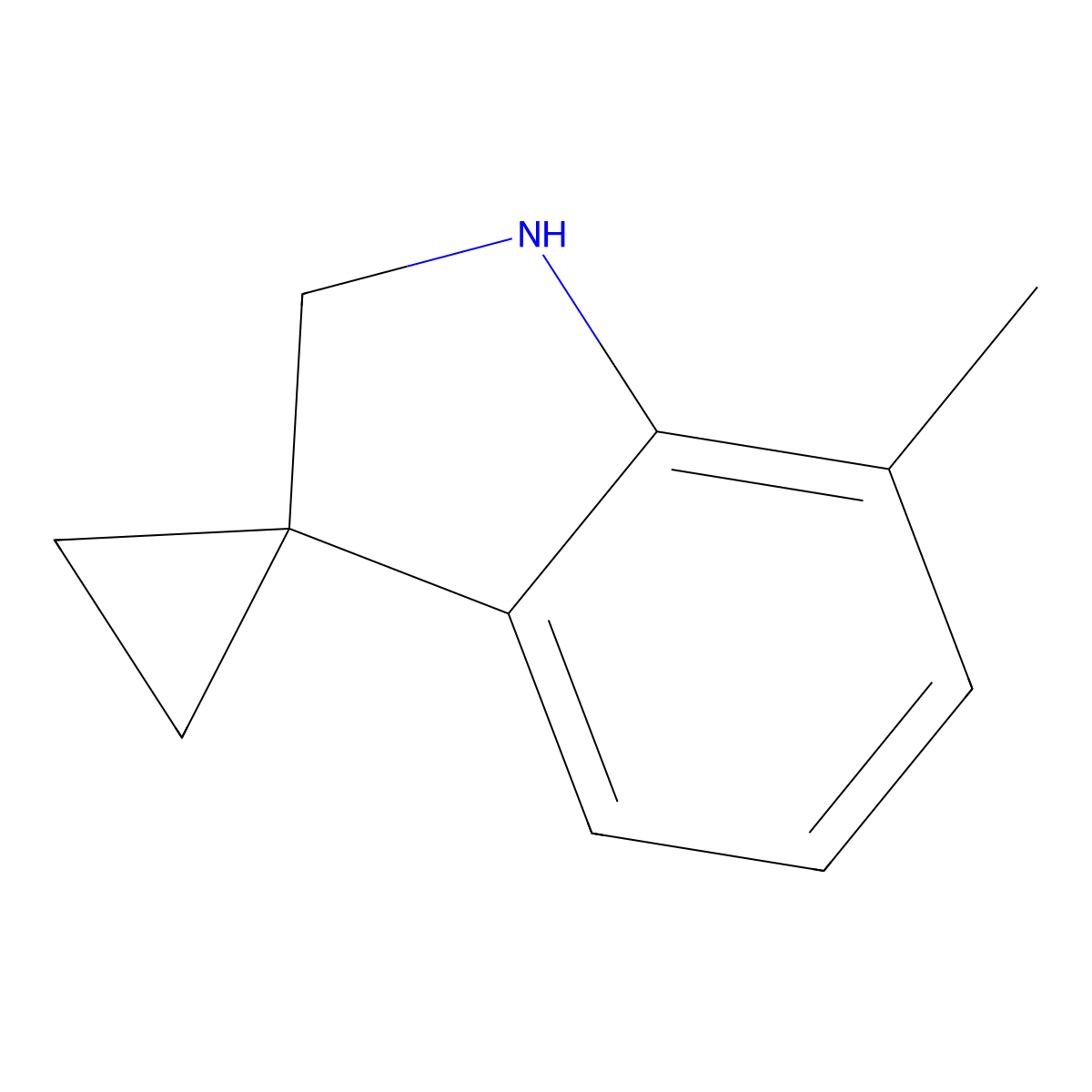 7'-Methylspiro[cyclopropane-1,3'-indoline] molecular structure, CAS 1461708-50-8