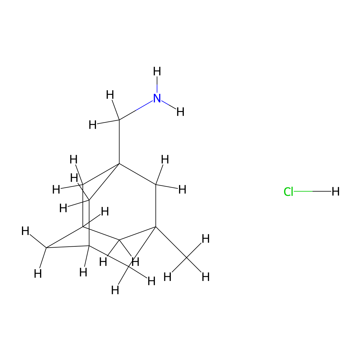 (3-Methyladamantan-1-yl)methanamine hydrochloride molecular structure, CAS 1461708-53-1