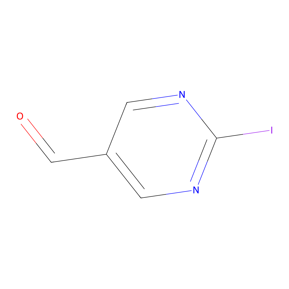 2-Iodopyrimidine-5-carbaldehyde molecular structure, CAS 1461708-57-5
