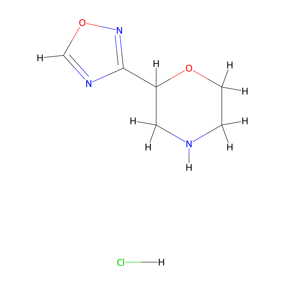 2-(1,2,4-Oxadiazol-3-yl)morpholine hydrochloride molecular structure, CAS 1461708-58-6