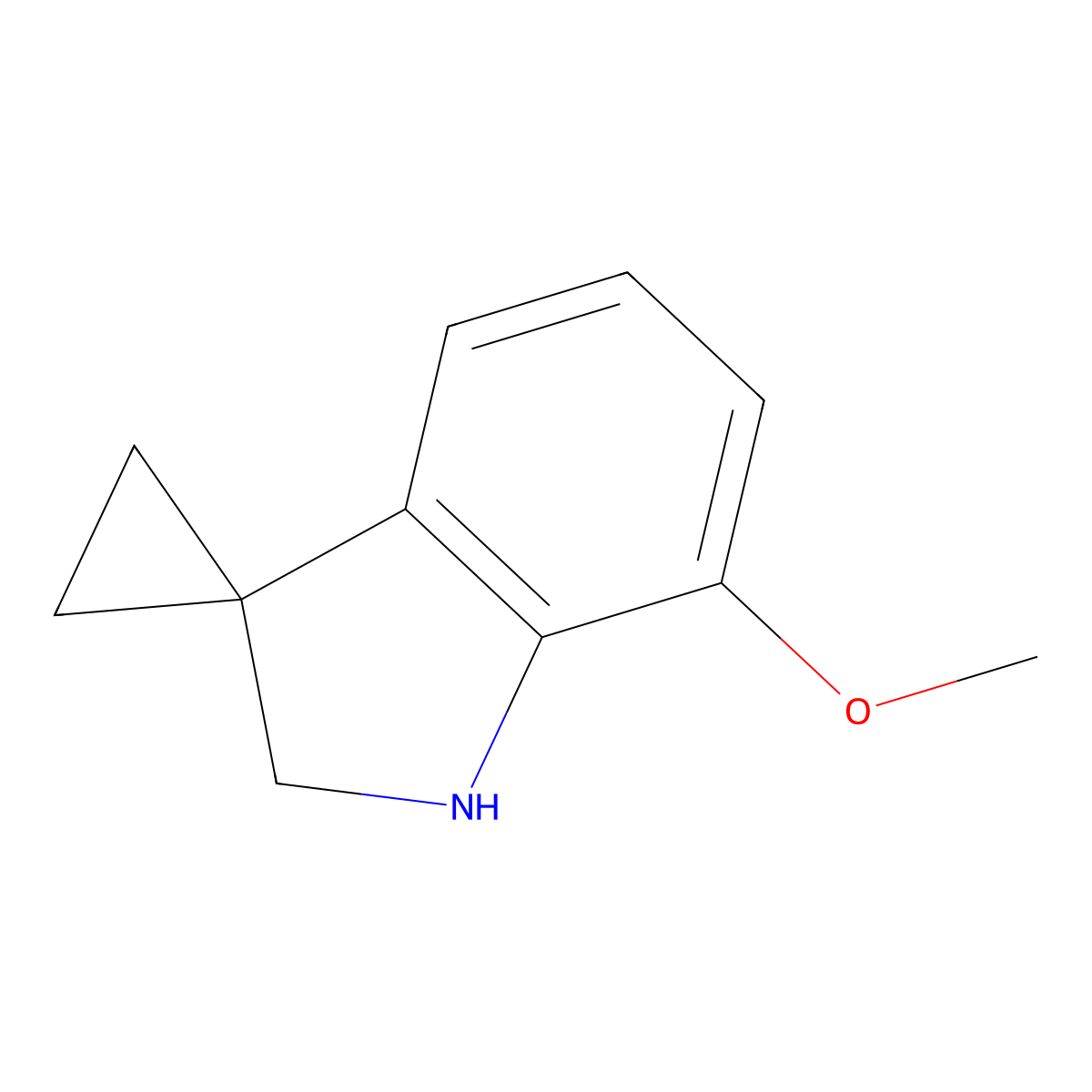 7'-Methoxyspiro[cyclopropane-1,3'-indoline] molecular structure, CAS 1461708-60-0