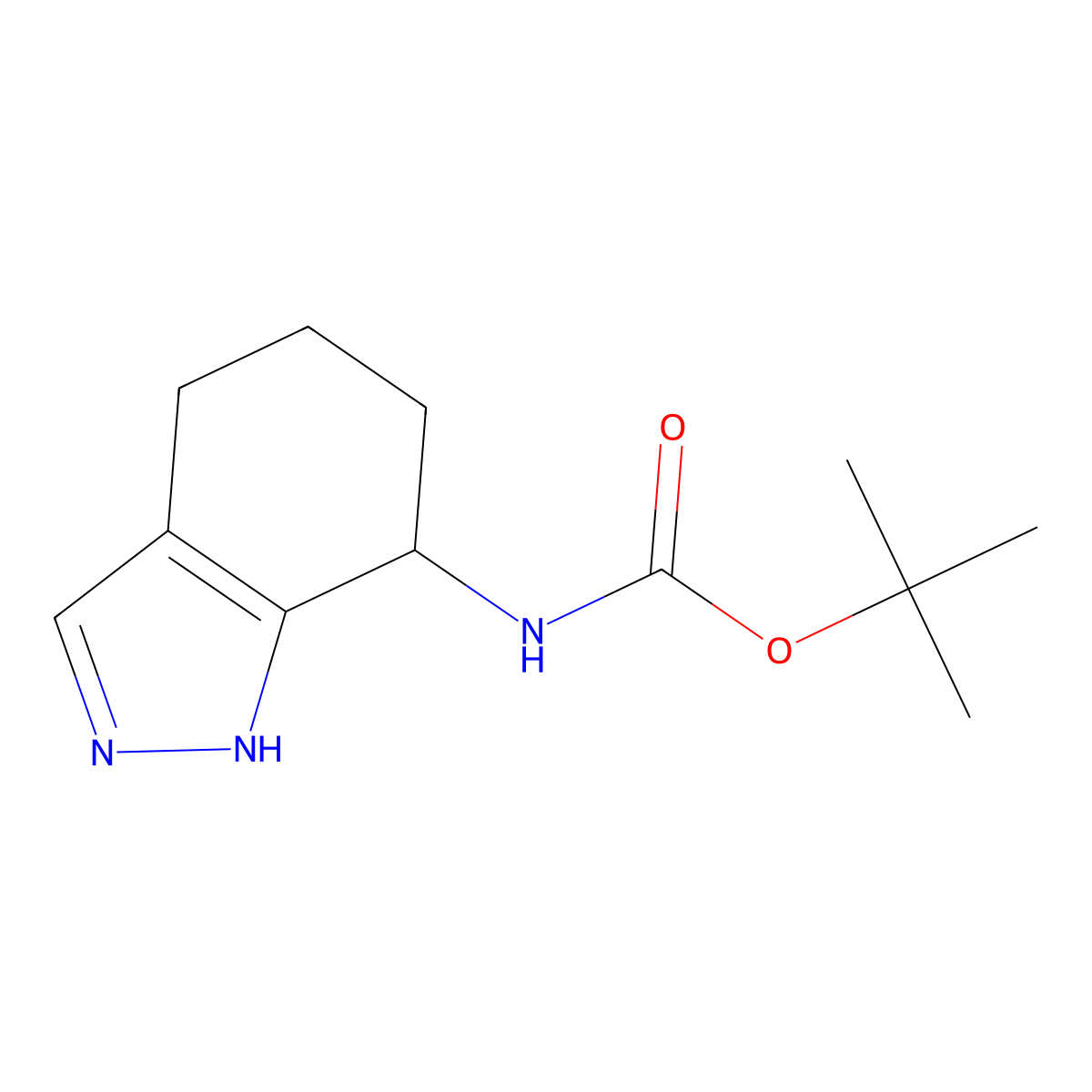 Carbamic acid, N-(4,5,6,7-tetrahydro-1H-indazol-7-yl)-, 1,1-dimethylethyl ester molecular structure, CAS 1461708-61-1