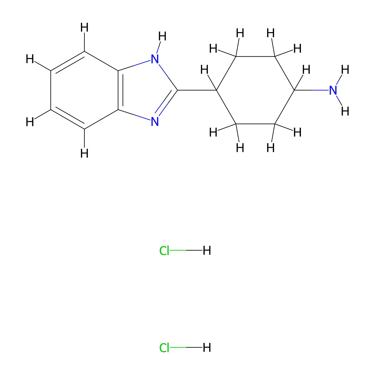 4-(1H-1,3-benzodiazol-2-yl)cyclohexan-1-amine dihydrochloride molecular structure, CAS 1461708-62-2