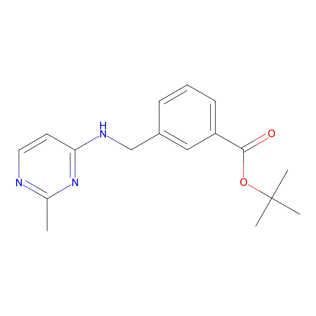 Tert-butyl 3-{[(2-methylpyrimidin-4-yl)amino]methyl}benzoate molecular structure, CAS 1461708-69-9
