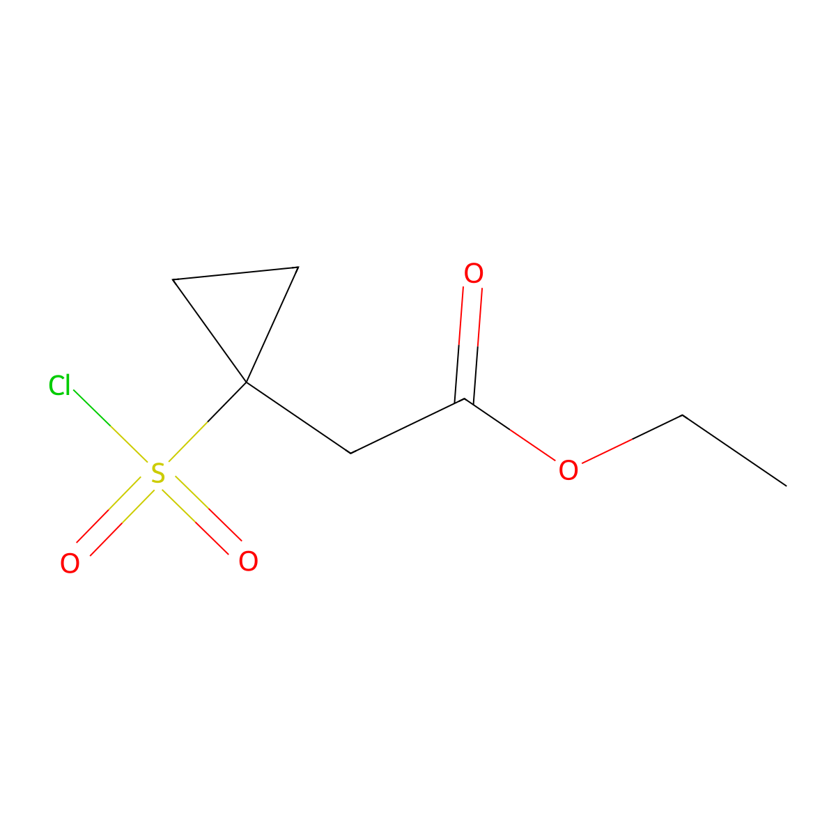 Ethyl 2-[1-(chlorosulfonyl)cyclopropyl]acetate molecular structure, CAS 1461708-73-5