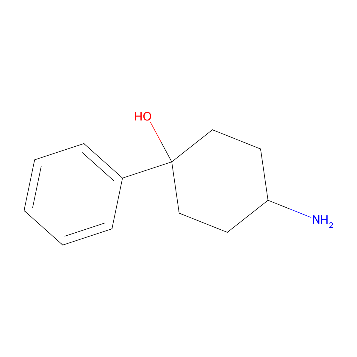 4-Amino-1-phenylcyclohexan-1-ol molecular structure, CAS 1461708-75-7