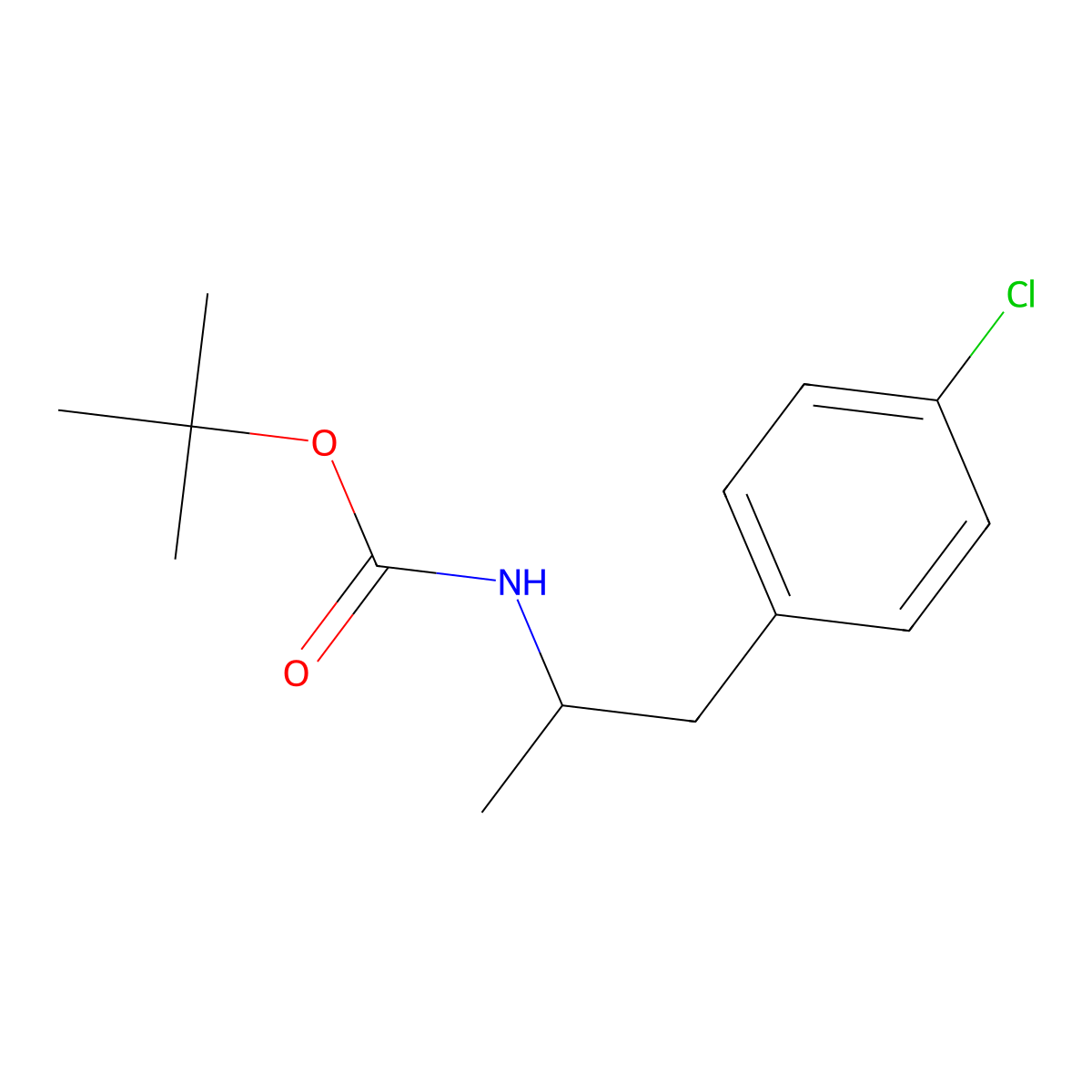 tert-butyl N-[1-(4-chlorophenyl)propan-2-yl]carbamate molecular structure, CAS 1461708-76-8