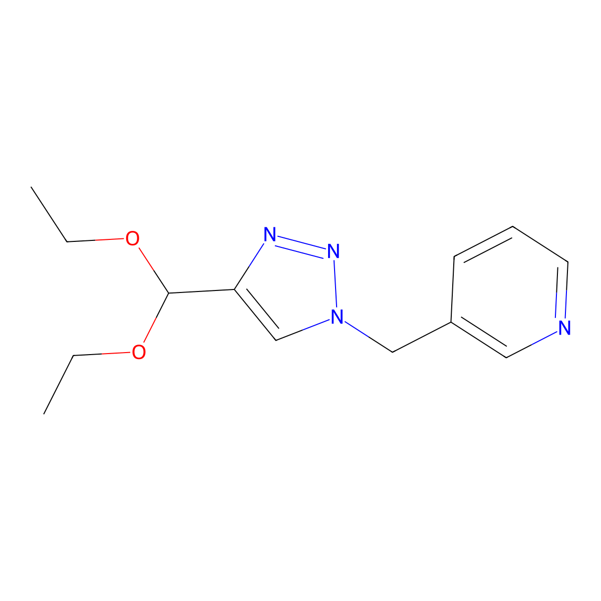 3-{[4-(diethoxymethyl)-1H-1,2,3-triazol-1-yl]methyl}pyridine molecular structure, CAS 1461708-77-9