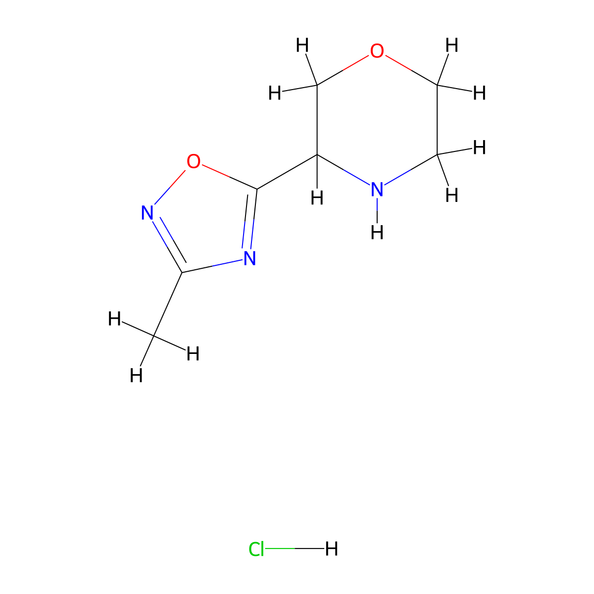 3-(3-Methyl-1,2,4-oxadiazol-5-yl)morpholine hydrochloride molecular structure, CAS 1461708-80-4