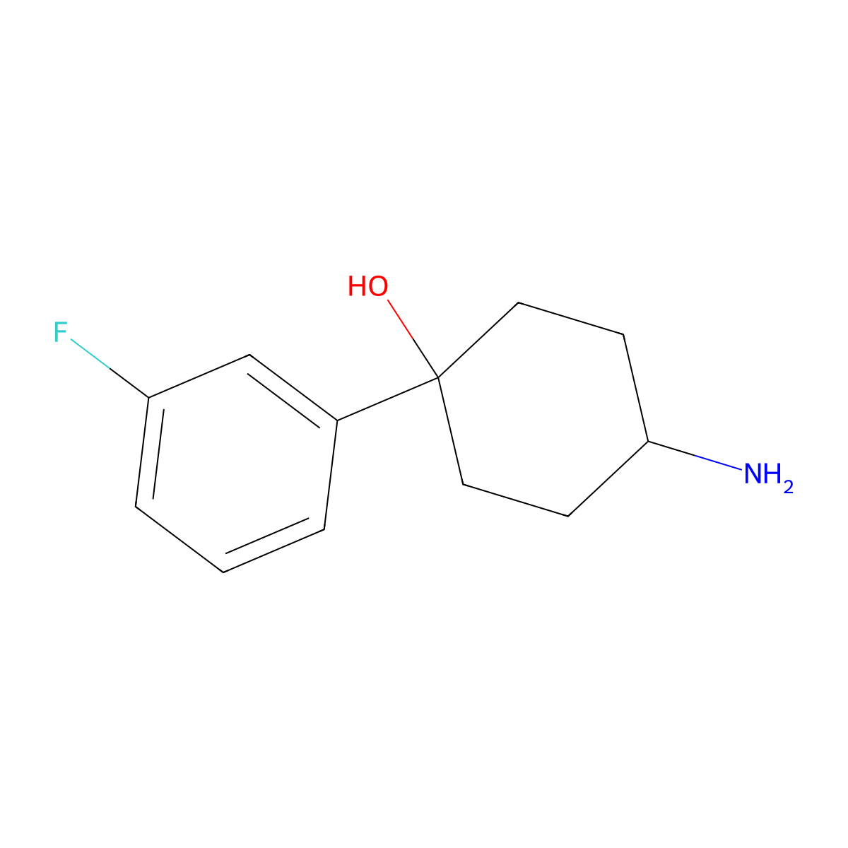 4-Amino-1-(3-fluorophenyl)cyclohexan-1-ol molecular structure, CAS 1461708-81-5