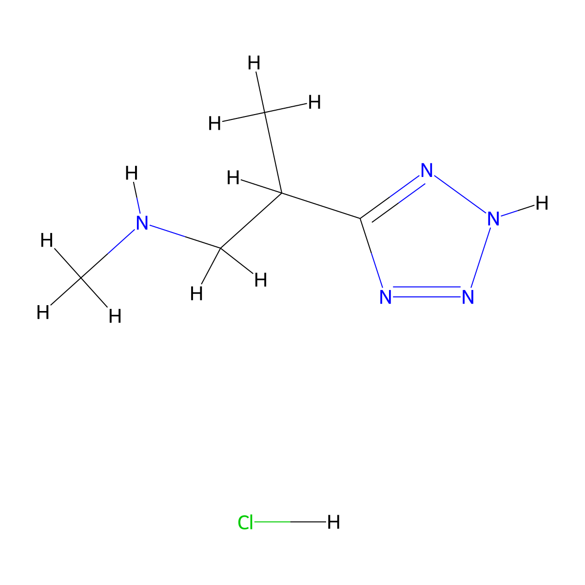methyl[2-(1H-1,2,3,4-tetrazol-5-yl)propyl]amine hydrochloride molecular structure, CAS 1461708-87-1