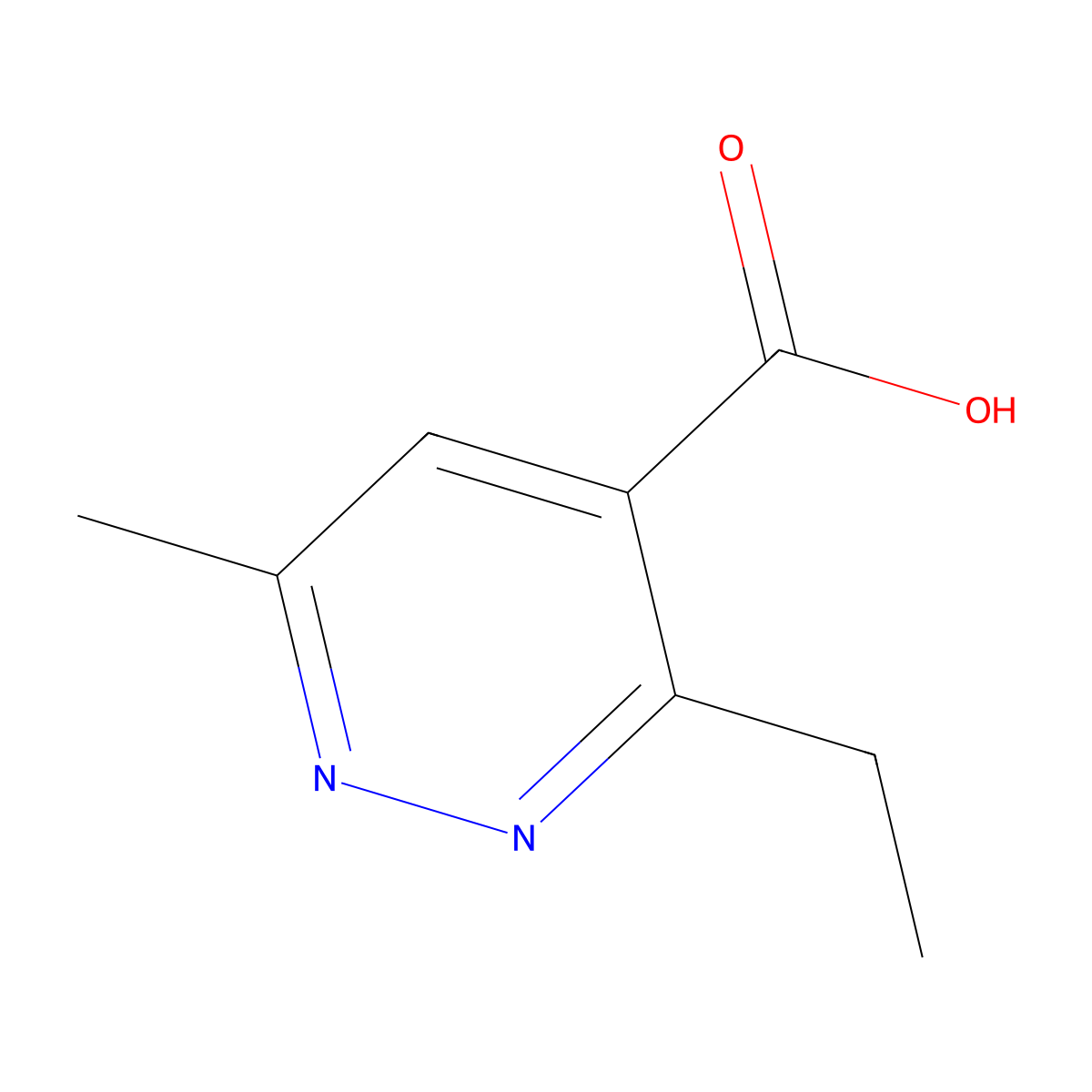 3-Ethyl-6-methylpyridazine-4-carboxylic acid molecular structure, CAS 1461708-91-7