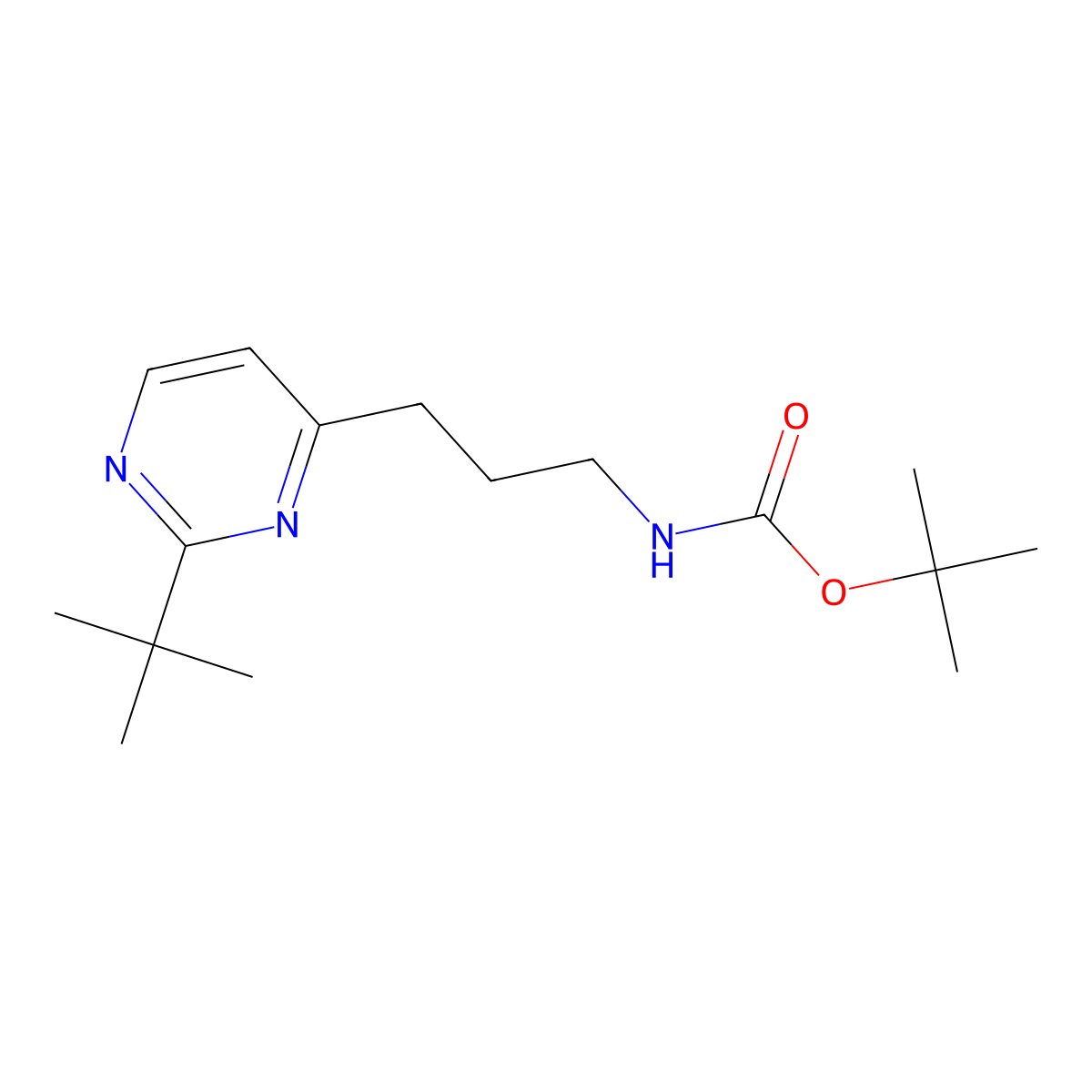 tert-butyl N-[3-(2-tert-butylpyrimidin-4-yl)propyl]carbamate molecular structure, CAS 1461708-93-9